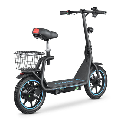 BOGIST Electric Scooter for Adults with Seat, 500W Motor(Peak 800W), 25mph, 45km Range, 48V 13Ah, Electric Bicycle with Basket, BOGIST M5 Elite,Blue