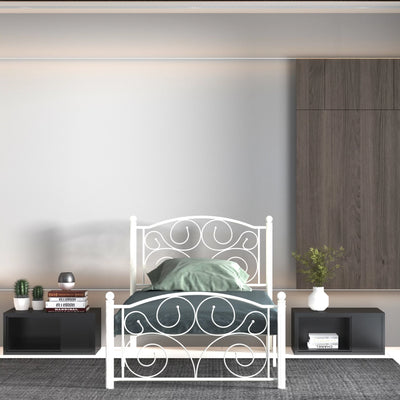 Modern White Twin Size Metal Bed Frame - Upgrade Your Bedroom