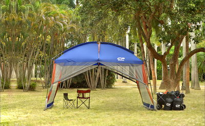 CAMPROS Screen House Room 12' x 10' Canopy Tent Sun Shelter, Blue