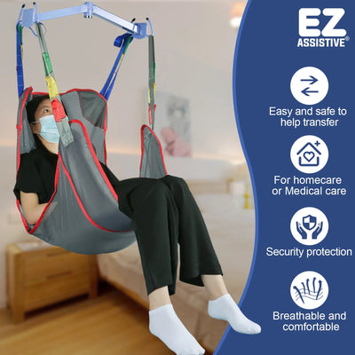 EZ Assistive Universal Full Body Patient Lift Sling, Mesh Fabric Patient Sling Transfer and Bathing aids, 500lb Weight Capacity