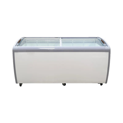 72 in. Curved Lid Glass Commercial Chest Freezer, 14.5 Cu. Ft.