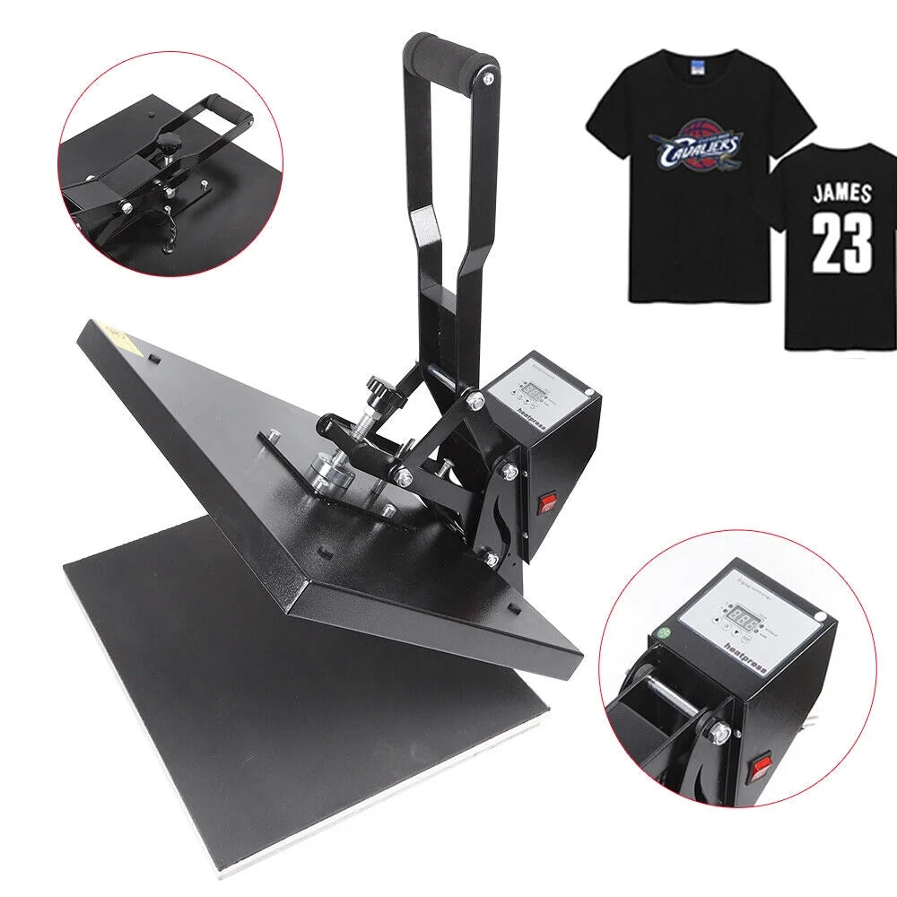 DENEST 16" x 20" Clamshell Heat Press Machine DIY T-shirt Sublimation Digital Transfer