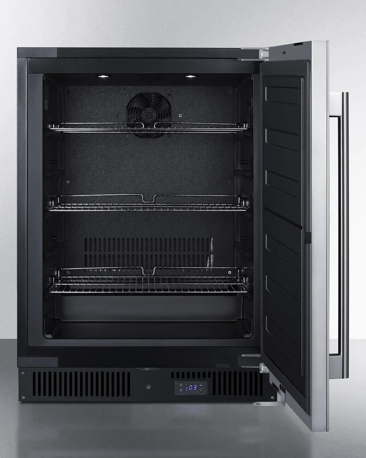 24" Wide Built-In All-Freezer, ADA Compliant, Stainless Steel/Black