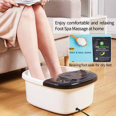 YOZIHAYL Foot Spa Bath Massager with Heat Epsom Salt Bubbles Vibration and Red Light 8 Massage Roller Pedicure Tub for Stress Relief Foot Soaker Acupressure Points&Temperature Contr