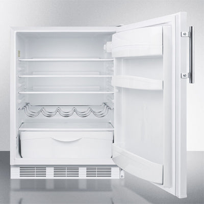 Built-in undercounter all-refrigerator for residential use, auto defrost with white exterior