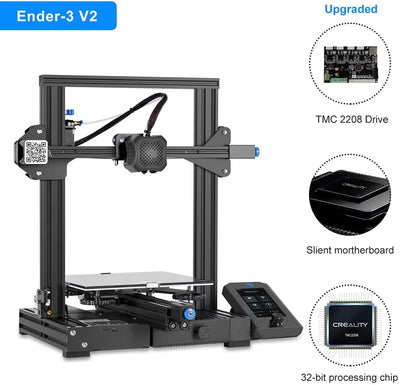 Creality Ender 3 V2 3D Printers, Official Upgraded FDM 3D Printer, Build Size 220x220x250mm