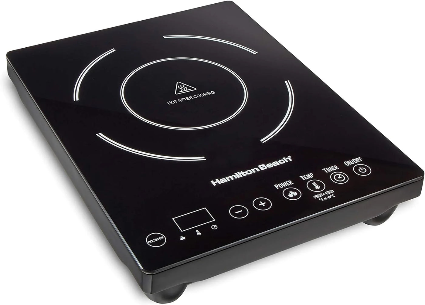 Portable Single Induction Cooktop Countertop Burner Hot Plate with Fast Heating Mode, 1800 Watts, 10 Temperature Settings up to 450F, Black (34104)