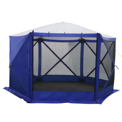 Ozark Trail 6 Hub Outdoor Camping 11'x10'x88.5" Screen House, 1 Room, Blue