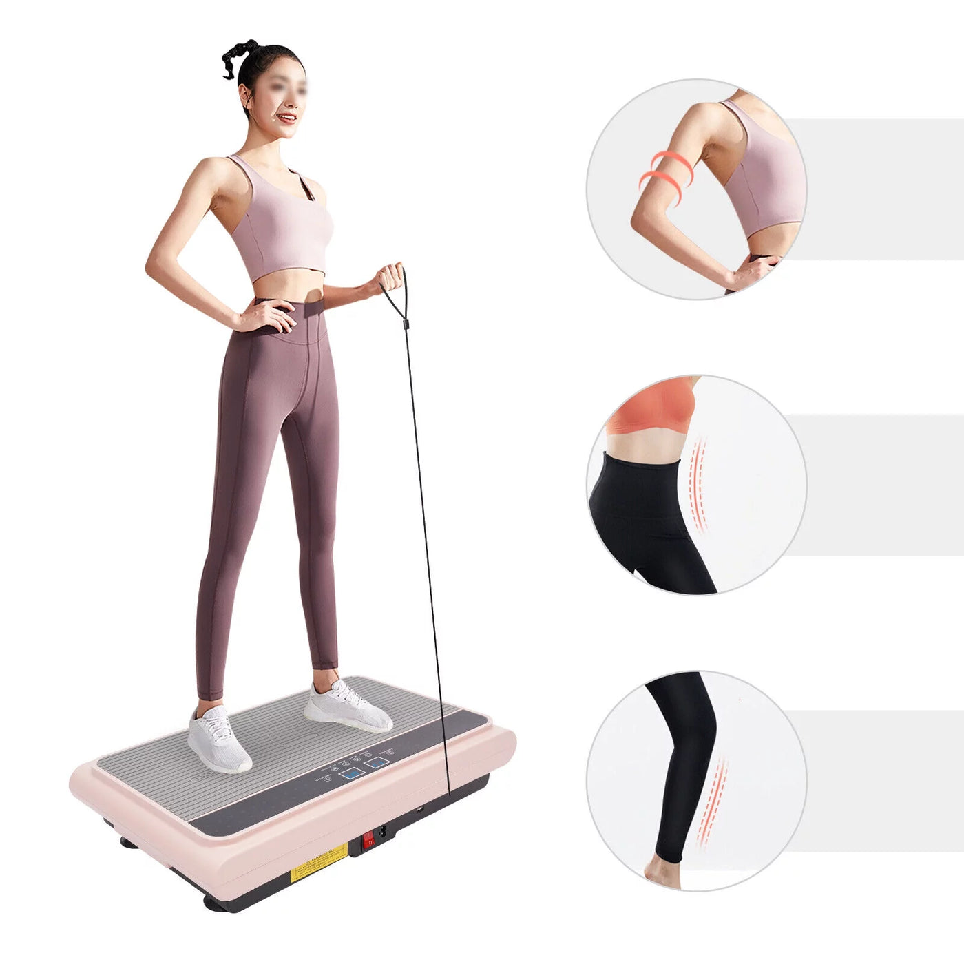 Vibration Plate Exercise Machine, Whole Body Workout Vibration Fitness Platform, Home Weight Loss Recovery Vibration Plate Exercise Machine, Pink