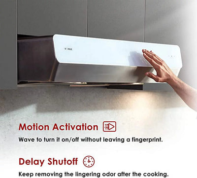 FOTILE Pixie Air® Series Slim Line Under the Cabinet Range Hood with WhisPower Motors and Capture-Shield Technology for Powerful & Quiet Cooking Ventillation