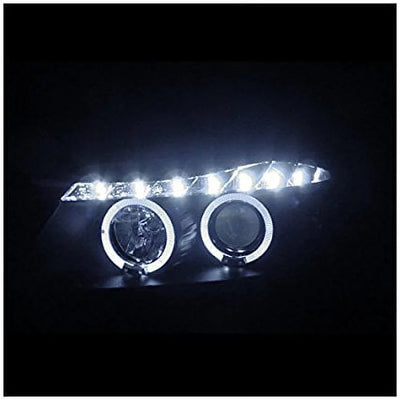 Spec-D Tuning 2LHP-E9005JM-8-TM Bmw E90 3-Series 4Dr Led Dual Halo Black Projector Head Lights