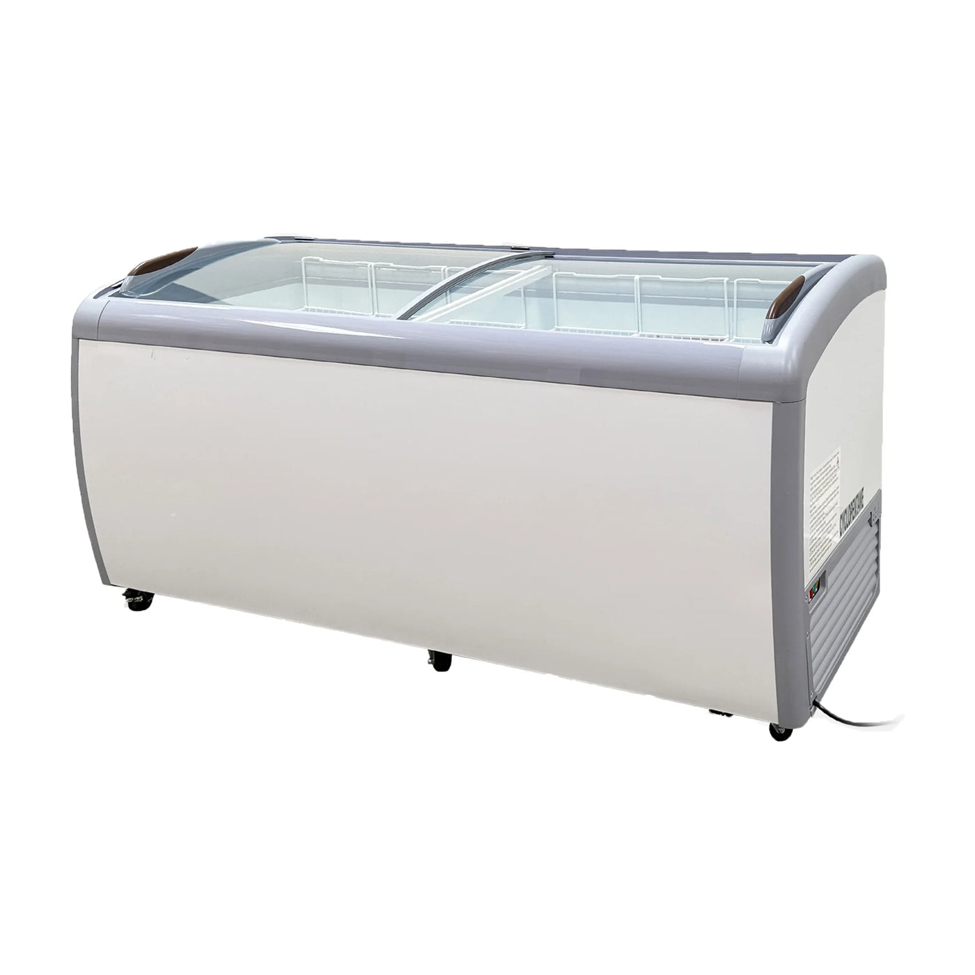 72 in. Curved Lid Glass Commercial Chest Freezer, 14.5 Cu. Ft.