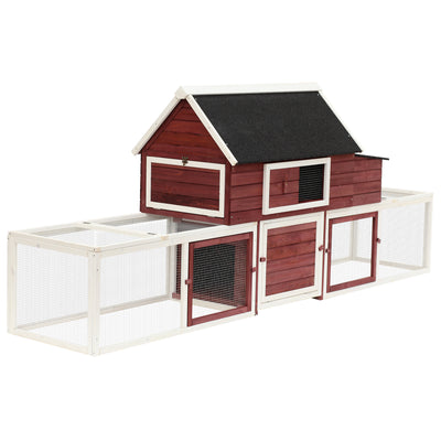 Pawhut Wooden Customizable Backyard Chicken Coop With Nesting Box and Runs, 114"