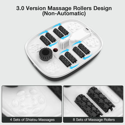 YOZIHAYL Collapsible Foot Spa with Heat Bubble Red Light and Temperature Control Foot Bath Massager with 8 Shiatsu Massage Rollers Pedicure Foot Spa for Relaxation and Stress Relief