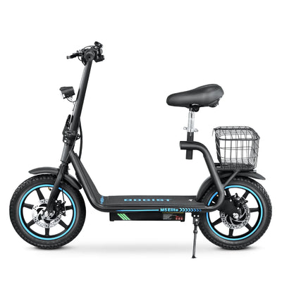 BOGIST Electric Scooter for Adults with Seat, 500W Motor(Peak 800W), 25mph, 45km Range, 48V 13Ah, Electric Bicycle with Basket, BOGIST M5 Elite,Blue