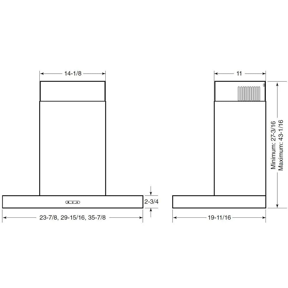 Broan EW4330SS 30 inch Stainless Wall Mount T-style Chimney Range Hood