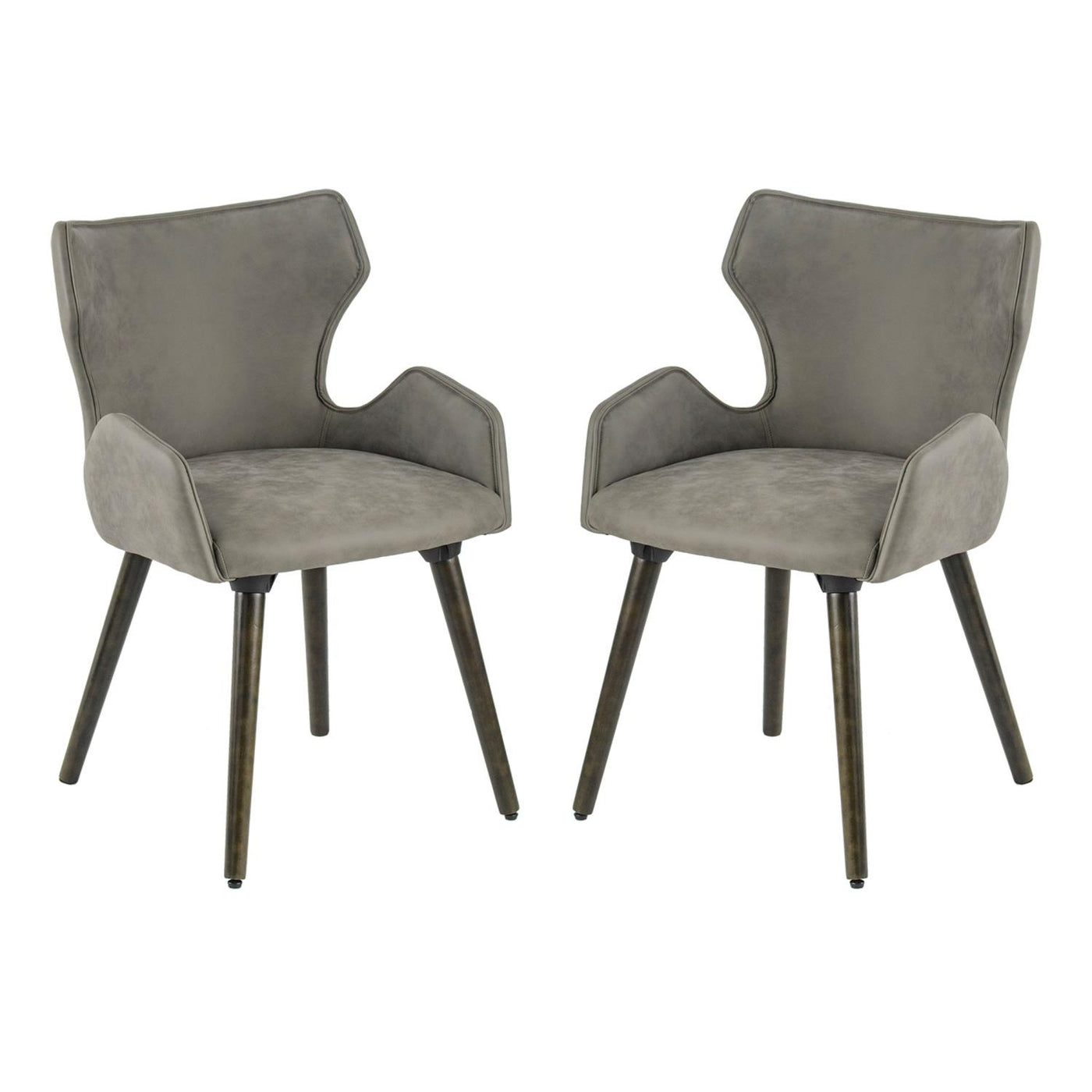 A & B Home Set Of 2 Dining Chair With Dark Brown And Gray Finish 49809-GRAY-DS