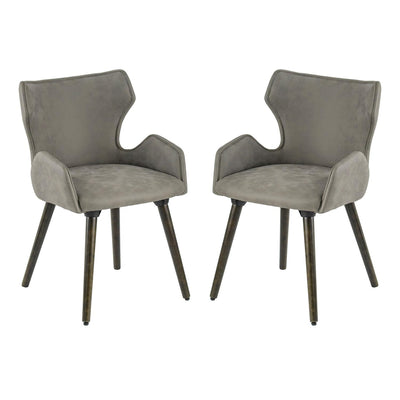 A & B Home Set Of 2 Dining Chair With Dark Brown And Gray Finish 49809-GRAY-DS