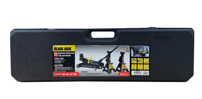 Black Jack 2.25 Ton Trolley Jack with 2.25 Ton Jack Stands in Case Black - T82253W