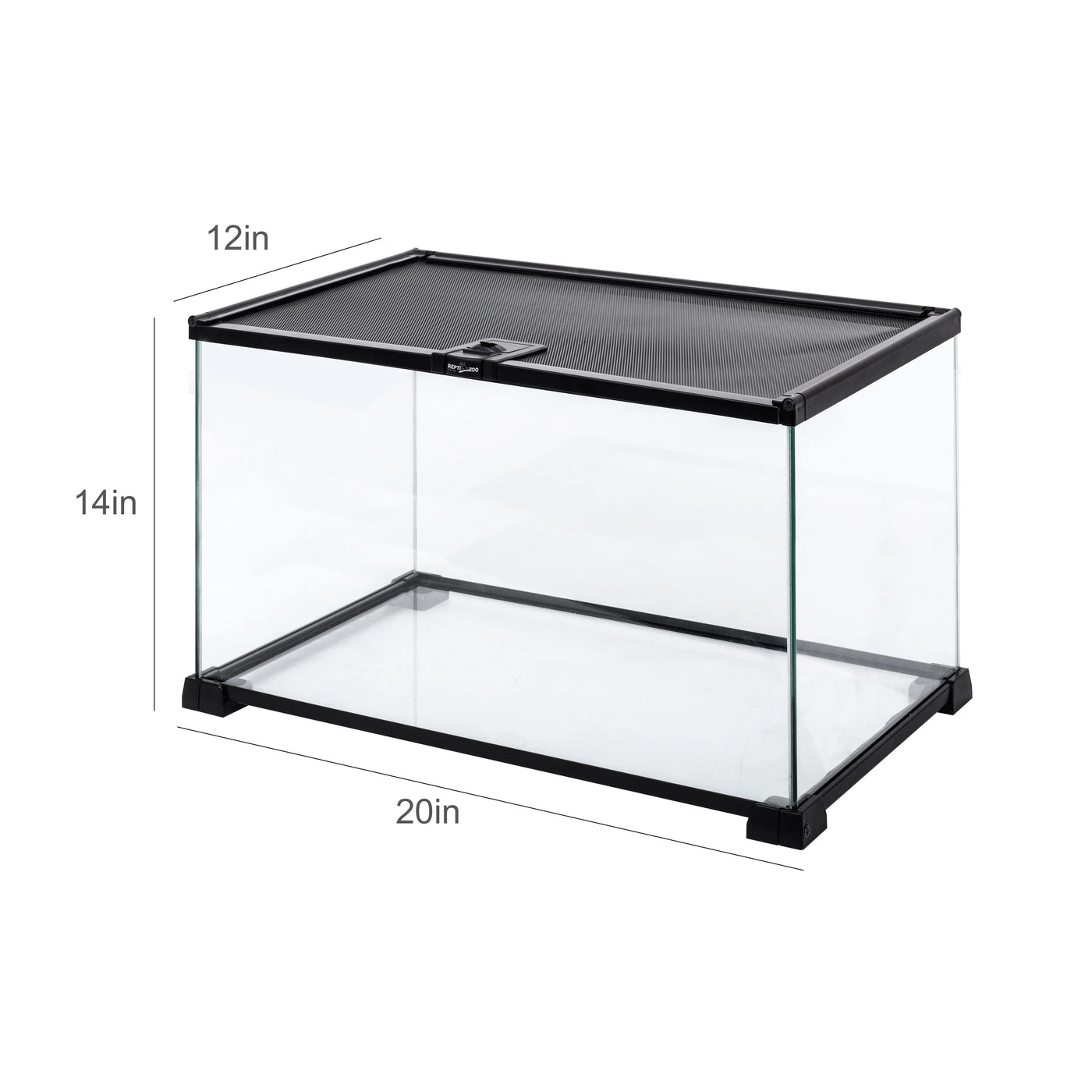 REPTI-ZOO Knock-Down Mini Glass Reptile Habitat, 360 Rotation, 14.5 gallon, Easy Assembly