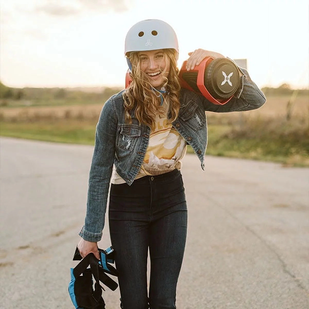 Hover-1 Rebel Kids Hoverboard with LED Headlight, 6 m Max Speed, 130 Lbs. Max Weight, 3 Miles Max Distance - Pink Zebra