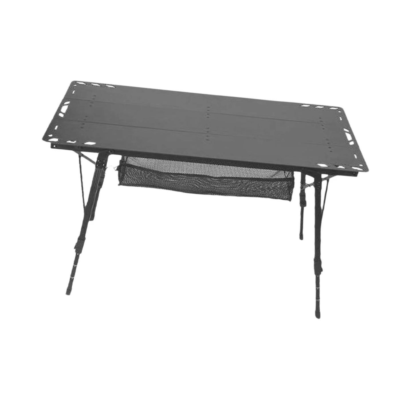 Miulika Folding Table Camping Table Foldable Small Table Sturdy Outdoor Table with Adjustable Legs for Camp Garden Barbecue Yard Boat Black