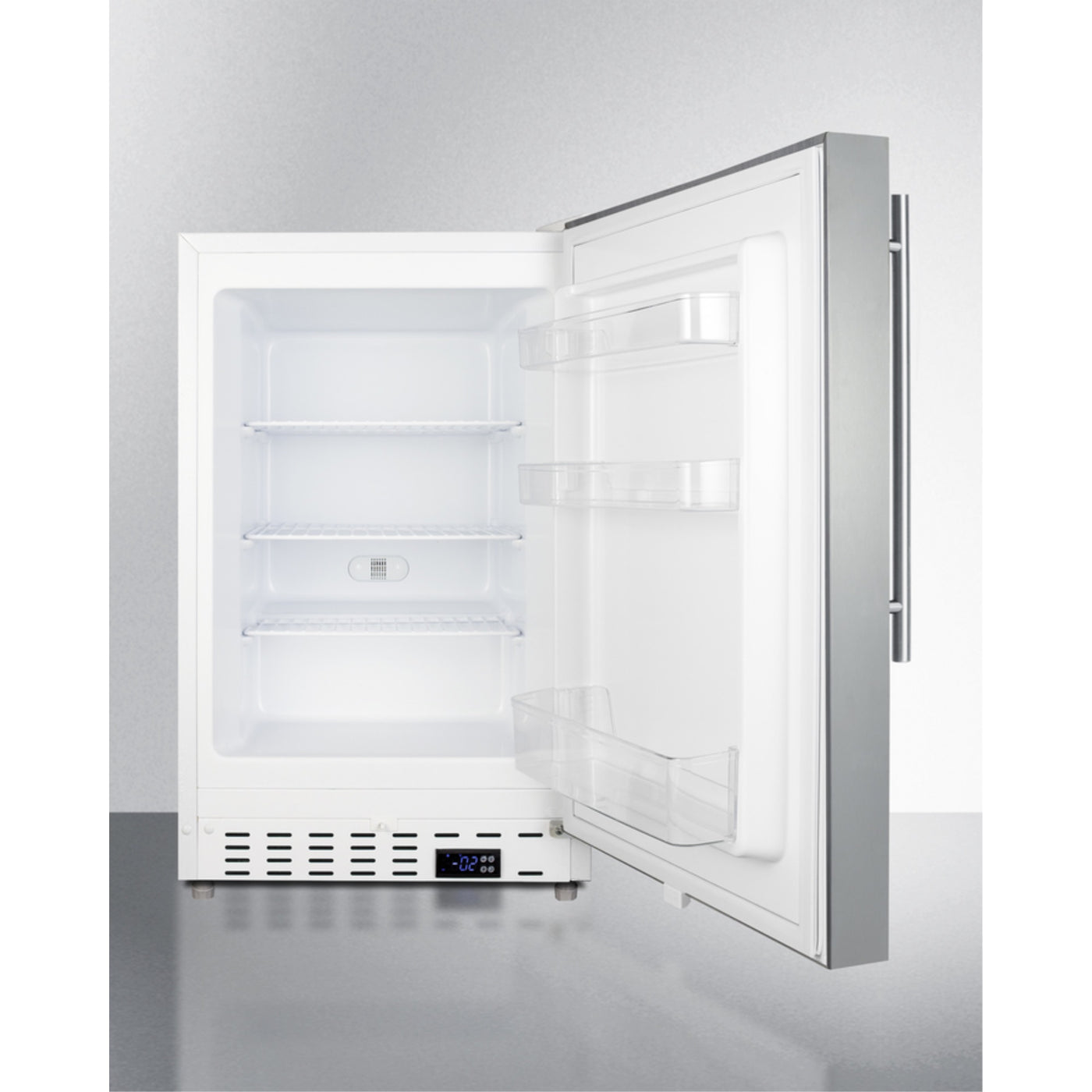 Summit Appliance ALFZ36CSSHV 32 x 19.88 x 22.5 in. ADA Compliant Built-In Freestanding Manual Defrost All-Freezer, Stainless Steel