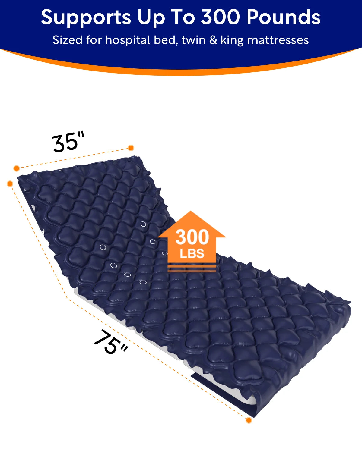 Alternating Air Pressure Mattress Pad-with Micro Air Holes & Sleep Mode-Bed Sore, Ulcer Prevention-Includes Hospital Bed Mattress Topper Sore Cushions & Ultra Quiet Pump-S34