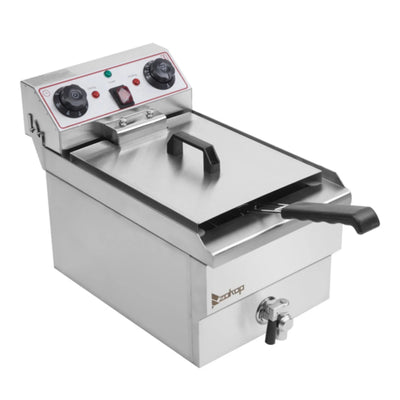 Electric Deep Fryer 8.5QT/8L Total Capacity 12.5qt/11.8l Stainless Steel Faucet Single Tank Deep Fryer 1700W Max (8L Large Fryer Blue / Large Handle)