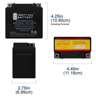 YTX5L-BS Battery Replaces Aprilia SR H2O Di-Tech 50 00-04 - 4 Pack