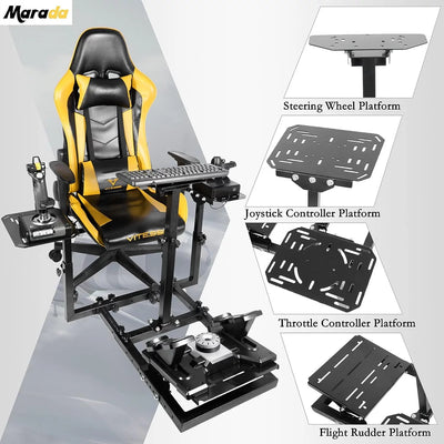 Marada Flight Simulator Cockpit Racing Wheel Stand Adjustable Fit for Thrustmaster HOTAS Warthog