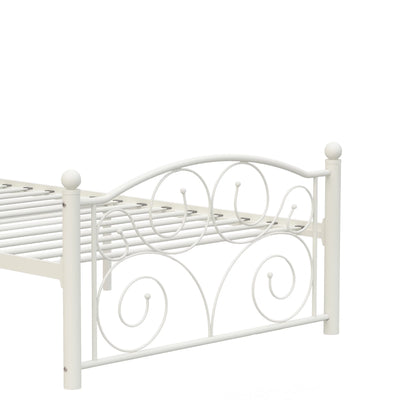 Modern White Twin Size Metal Bed Frame - Upgrade Your Bedroom