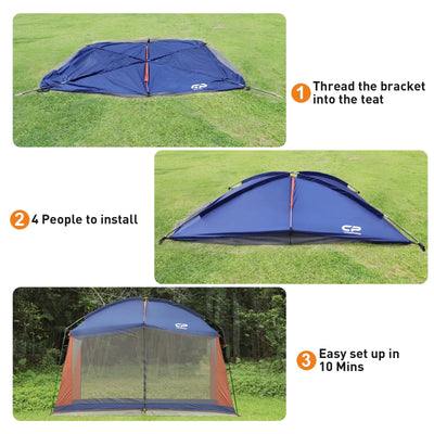 CAMPROS Screen House Room 12' x 10' Canopy Tent Sun Shelter, Blue