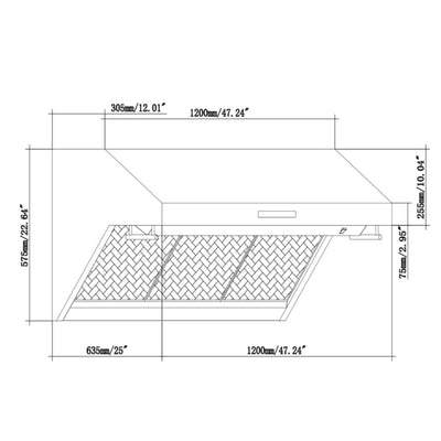 Savona - 48" Wall Mount Range Hood with Hybrid Filters & Back Splash