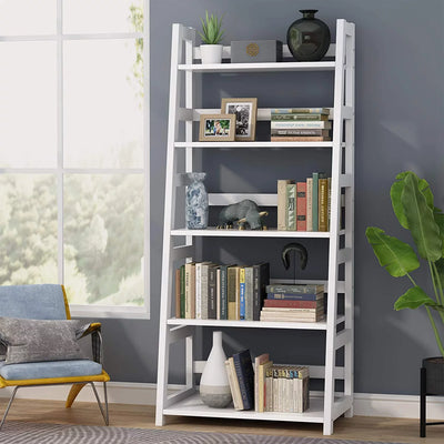 5-Tier Ladder Bookshelf Bookcase, 5 Shelf Ladder Shelves for Living Room Home Office