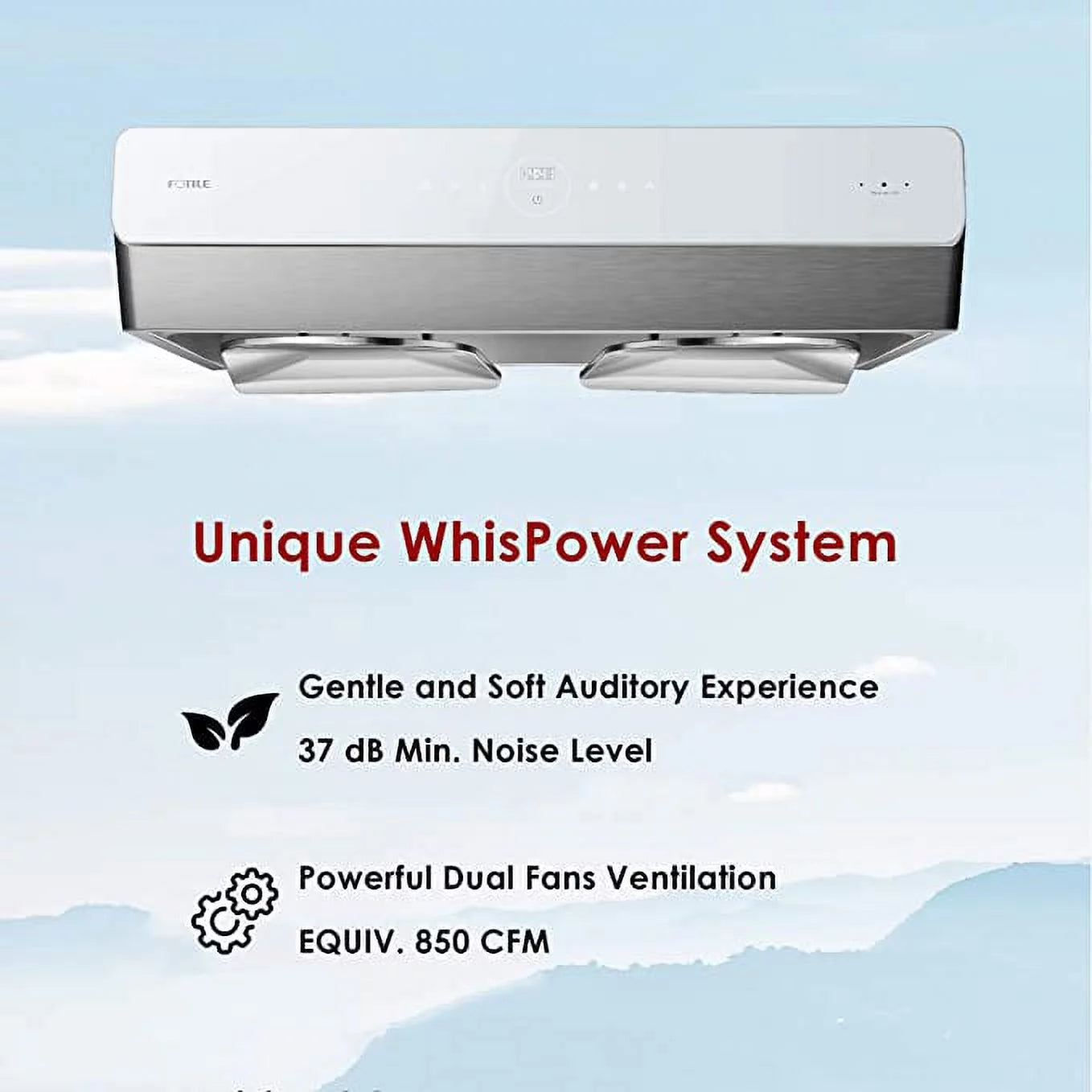 FOTILE Pixie Air® Series Slim Line Under the Cabinet Range Hood with WhisPower Motors and Capture-Shield Technology for Powerful & Quiet Cooking Ventillation