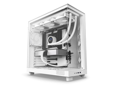 NZXT H6 FLOW Compact Dual-Chamber Mid-Tower Airflow Case, White, CC-H61FW-01