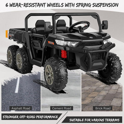 6-Wheel 24V UTV Ride-On with Dump Bed and 4WD Power