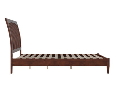 AFI Orleans Full Solid Wood Low Profile Sleigh Platform Bed, Walnut