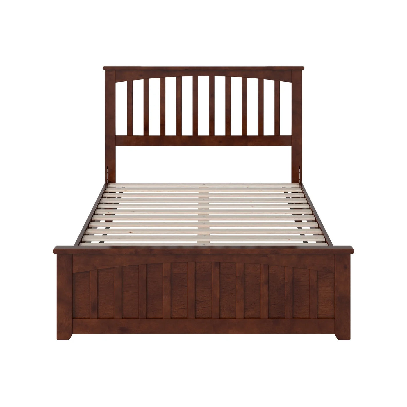 AFI Becket Full Solid Wood Low Profile Platform Bed with Matching Footboard, Walnut