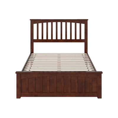 AFI Becket Full Solid Wood Low Profile Platform Bed with Matching Footboard, Walnut