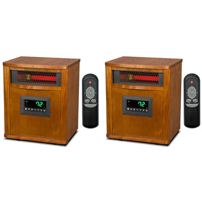 Lifesmart 1500W Electric Infrared Quartz Indoor Space Heater, (2 Pack)