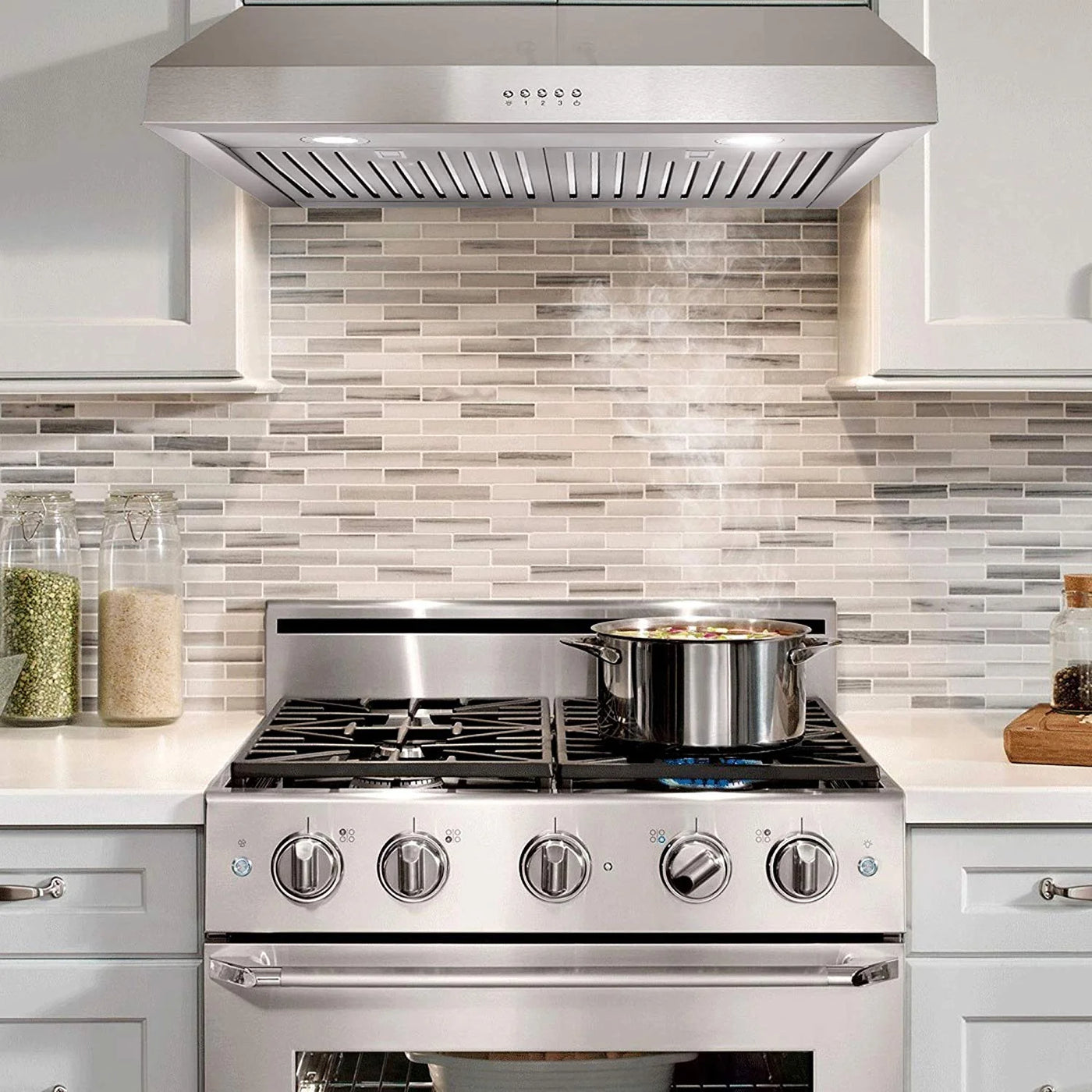 Cosmo UC30 30-Inch Under-Cabinet Range Hood and Over Stove Vent Light, Silver