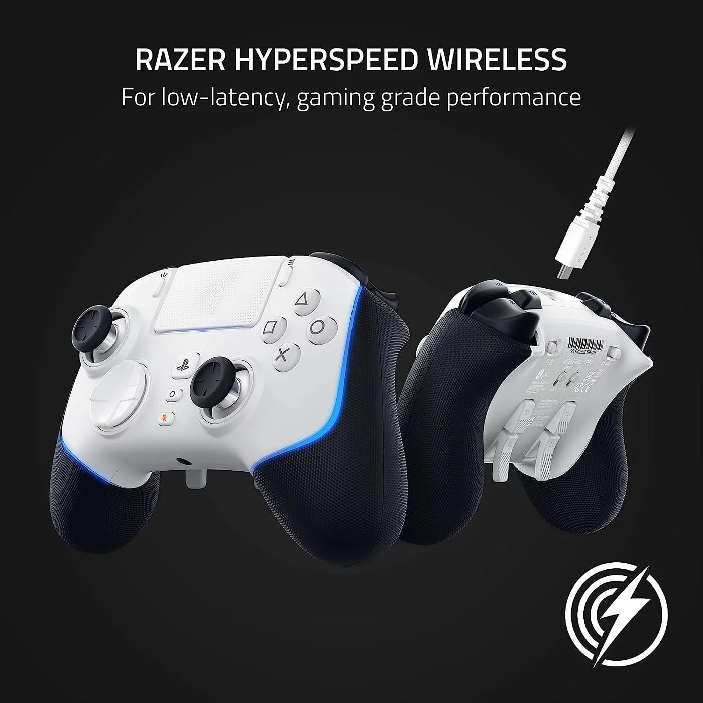 Razer Wolverine V2 Pro Wireless Gaming Controller for PlayStation 5 / PS5 PC: HyperSpeed Wireless - Mecha-Tactile Action Buttons - 8-Way Microswitch D-Pad - 6 Remappable Buttons - Chroma RGB - White