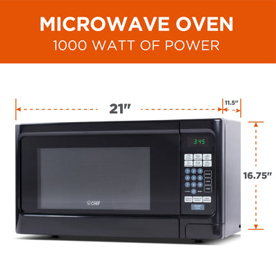 Commercial Chef 1.1 cu. Ft. Countertop Microwave Oven, Black