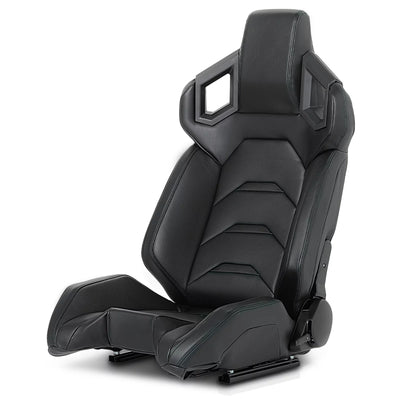 MoNiBloom Ergonomic Racing Seat, Racing Simulator Game Seat with Adjustable Slide, Leather Racing Seat for Racing Simulator Cockpit, Black