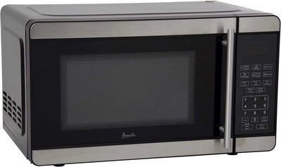 Avanti MT7V3S Microwave Oven 700-Watts Compact with 6 Pre Cooking Settings, Speed Defrost, Electronic Control Panel and Glass Turntable, Metallic