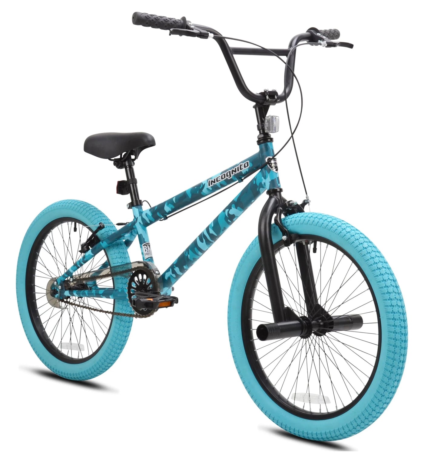 Kent Bicycle 20-inch Incognito Girl's BMX Child Bike, Turquoise Blue Camouflage