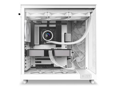 NZXT H6 FLOW Compact Dual-Chamber Mid-Tower Airflow Case, White, CC-H61FW-01