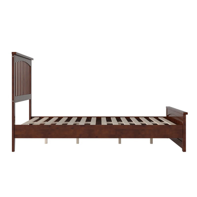 AFI Becket Full Solid Wood Low Profile Platform Bed with Matching Footboard, Walnut